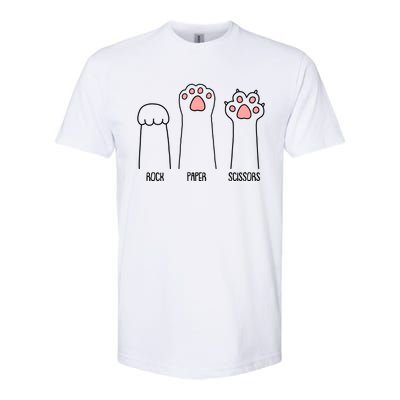 Funny Rock Paper Scissors Cat Paws Softstyle® CVC T-Shirt