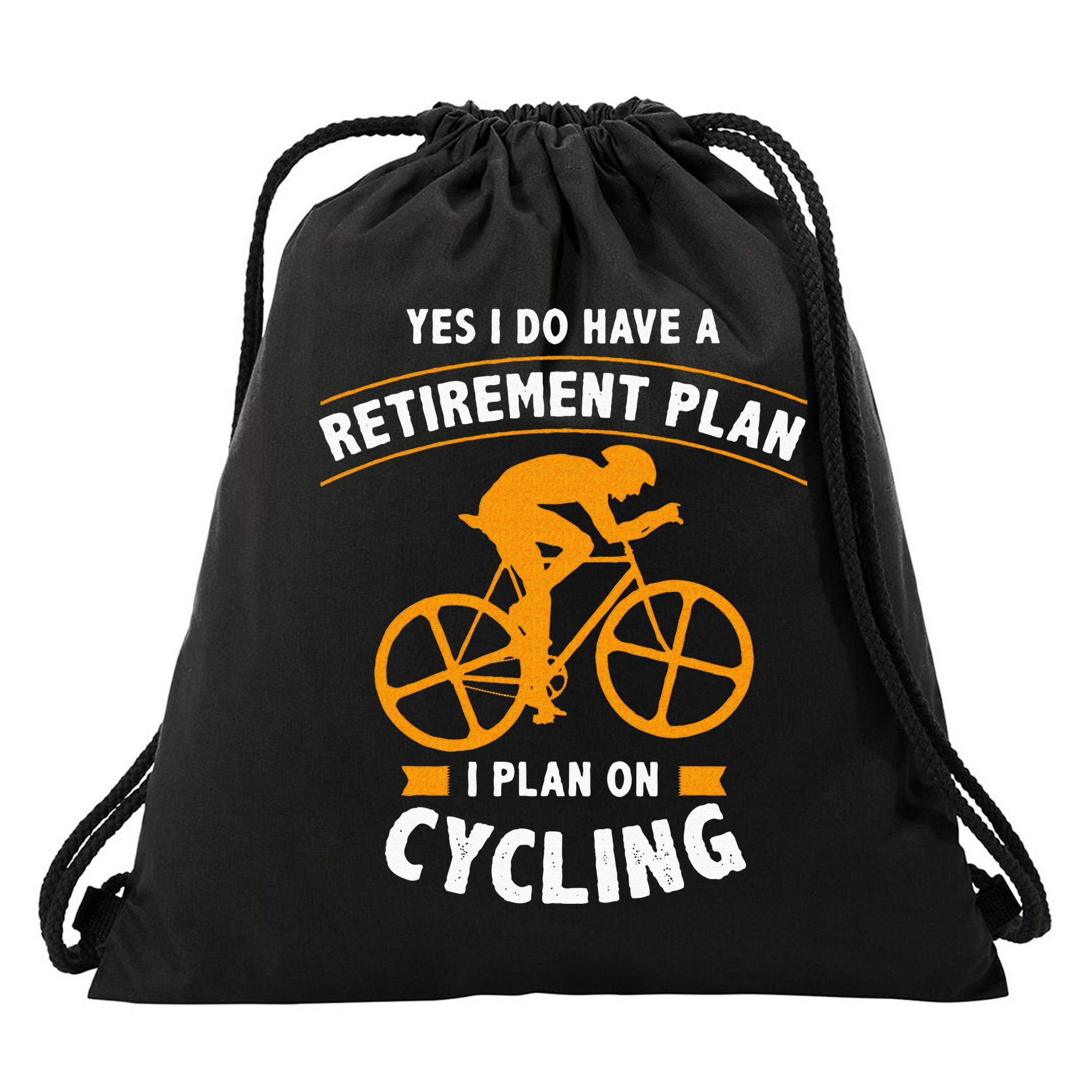 Funny Retirement Plan Cycling Bike Lover Gift Drawstring Bag