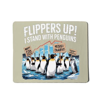 Funny Resist Penguins Protest Against Tariffs Mousepad