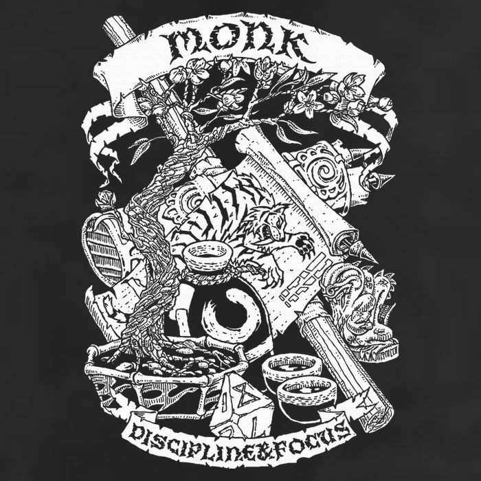 Fantasy Role Playing Game Monk 7 Panel Mesh Trucker Snapback Hat