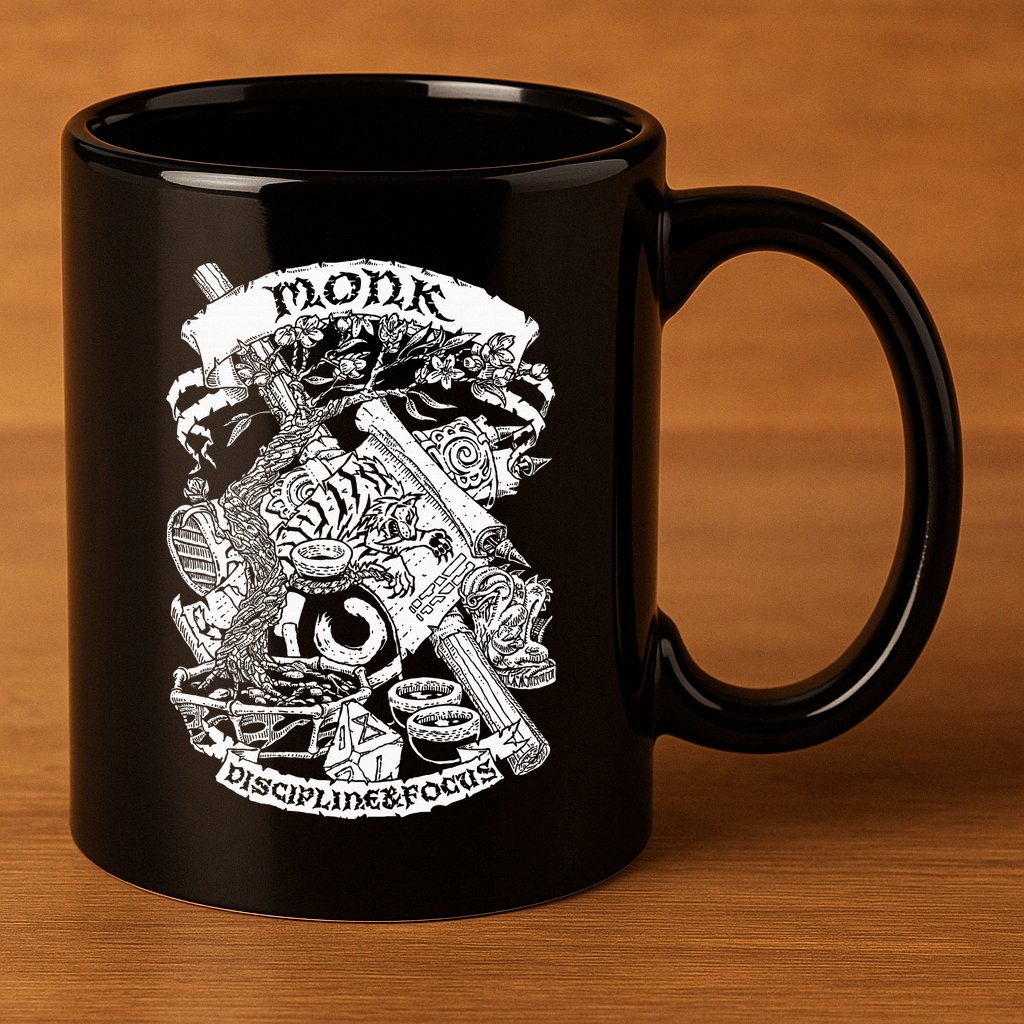 Fantasy Role Playing Game Monk 11oz C Handle Ceramic Mug