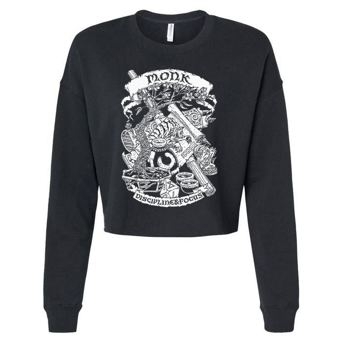 Fantasy Role Playing Game Monk Cropped Pullover Crew