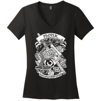 Fantasy Role Playing Game Monk Women's V-Neck T-Shirt