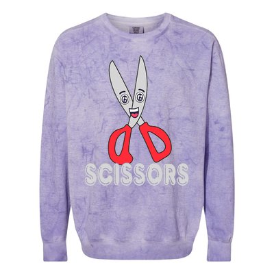 Funny Rock Paper Scissors Halloween Group Costume Colorblast Crewneck Sweatshirt