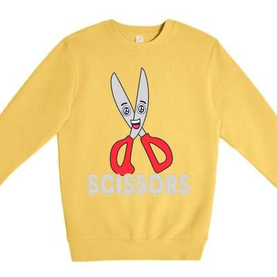 Funny Rock Paper Scissors Halloween Group Costume Premium Crewneck Sweatshirt