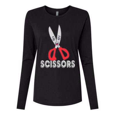 Funny Rock Paper Scissors Halloween Group Costume Womens Cotton Relaxed Long Sleeve T-Shirt