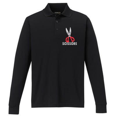 Funny Rock Paper Scissors Halloween Group Costume Performance Long Sleeve Polo