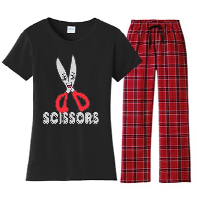 Funny Rock Paper Scissors Halloween Group Costume Women's Flannel Pajama Set