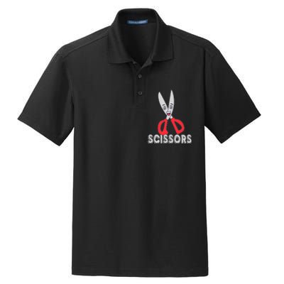 Funny Rock Paper Scissors Halloween Group Costume Dry Zone Grid Polo