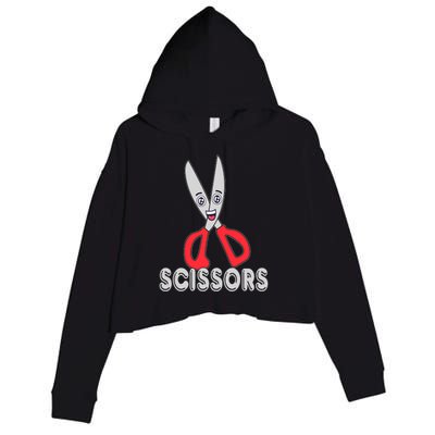 Funny Rock Paper Scissors Halloween Group Costume Crop Fleece Hoodie