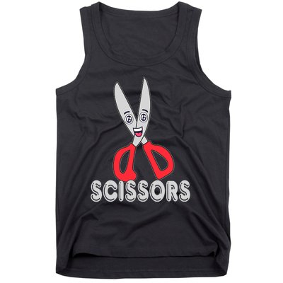 Funny Rock Paper Scissors Halloween Group Costume Tank Top