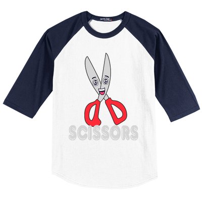 Funny Rock Paper Scissors Halloween Group Costume Baseball Sleeve Shirt