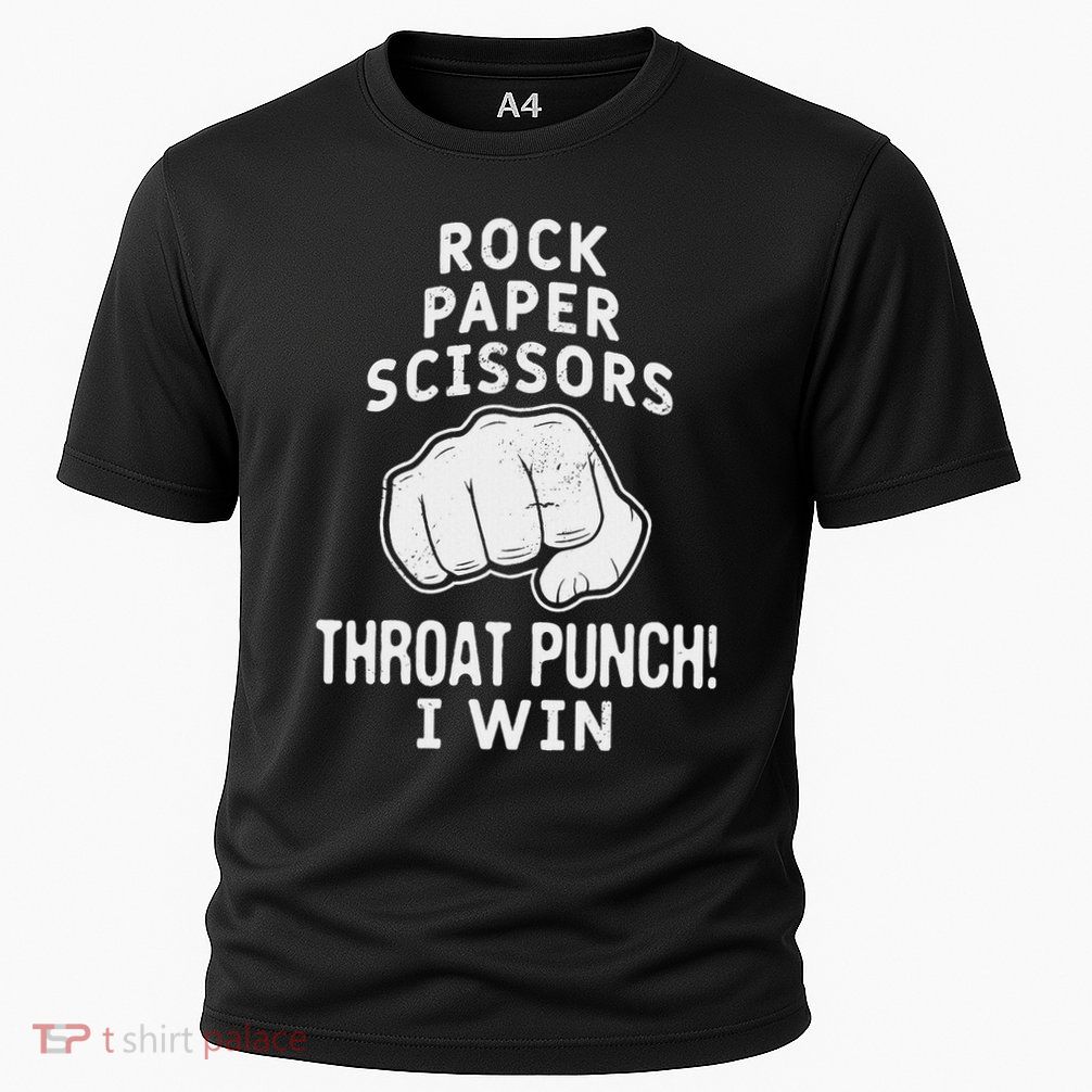 Funny Rock Paper Scissors Throat Punch I Win Cooling Performance Crew T-Shirt