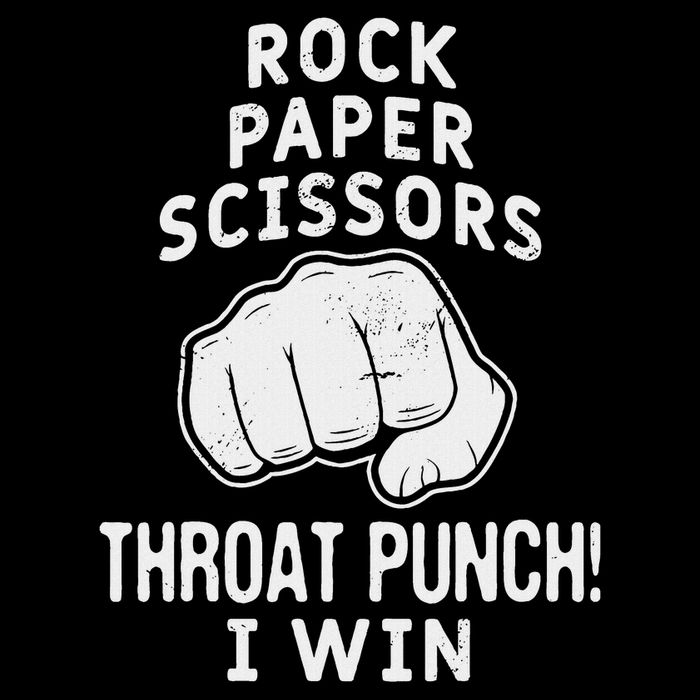 Funny Rock Paper Scissors Throat Punch I Win 7-Panel Snapback Hat