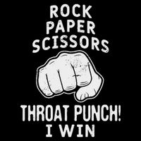 Funny Rock Paper Scissors Throat Punch I Win Bag