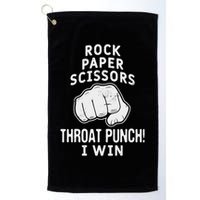 Funny Rock Paper Scissors Throat Punch I Win Golf Towel