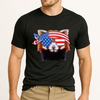 Funny Red Panda Bear American Flag Indepedence Day July 4th Cooling Performance Crew T-Shirt