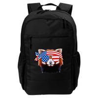 Funny Red Panda Bear American Flag Indepedence Day July 4th Backpack