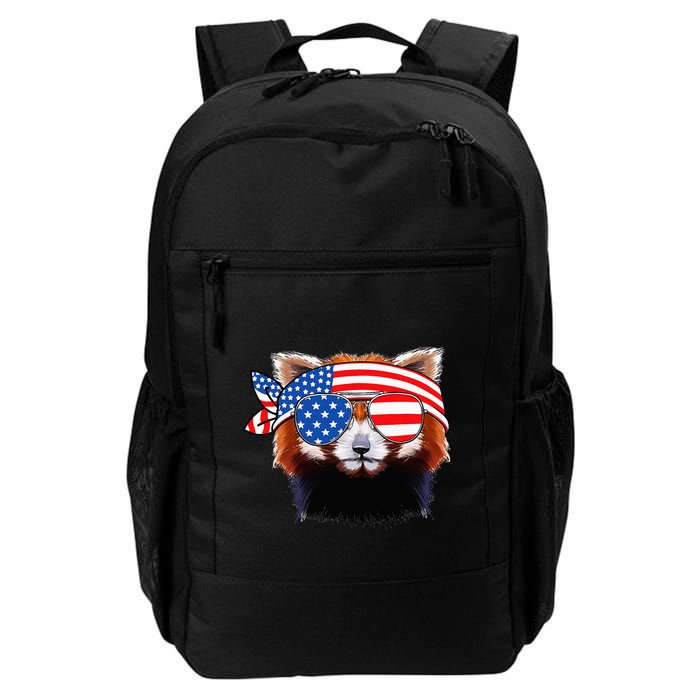Funny Red Panda Bear American Flag Indepedence Day July 4th Backpack