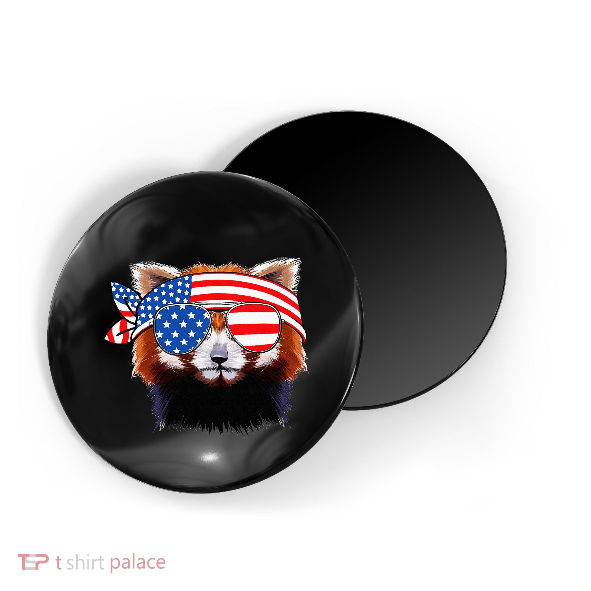 Funny Red Panda Bear American Flag Indepedence Day July 4th Magnet