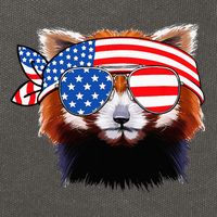 Funny Red Panda Bear American Flag Indepedence Day July 4th Cotton Canvas Backpack