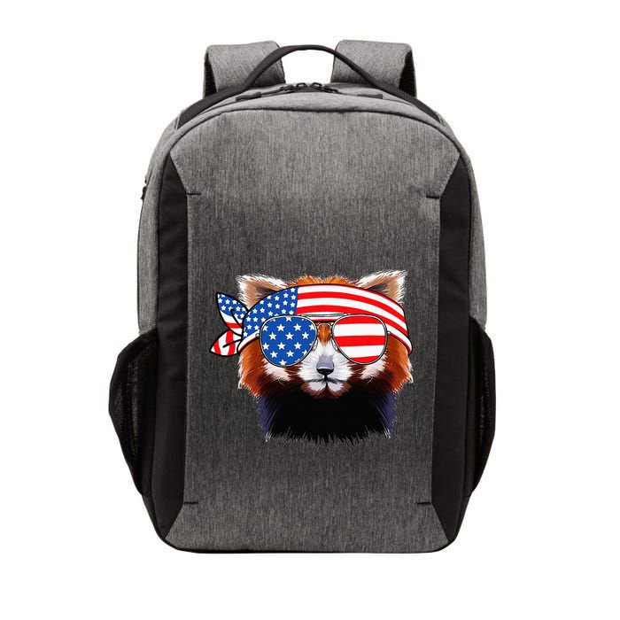 Funny Red Panda Bear American Flag Indepedence Day July 4th Vector Backpack