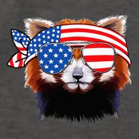 Funny Red Panda Bear American Flag Indepedence Day July 4th Vector Backpack