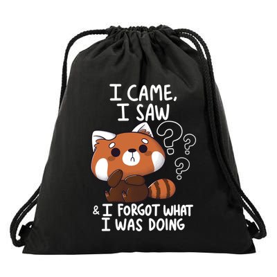 Forgetful Red Panda Drawstring Bag
