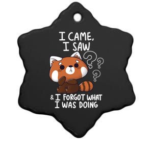 Forgetful Red Panda Ceramic Star Ornament