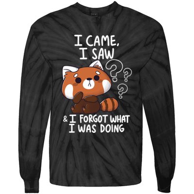 Forgetful Red Panda Tie-Dye Long Sleeve Shirt