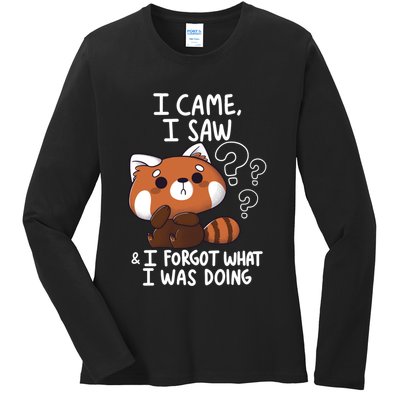 Forgetful Red Panda Ladies Long Sleeve Shirt