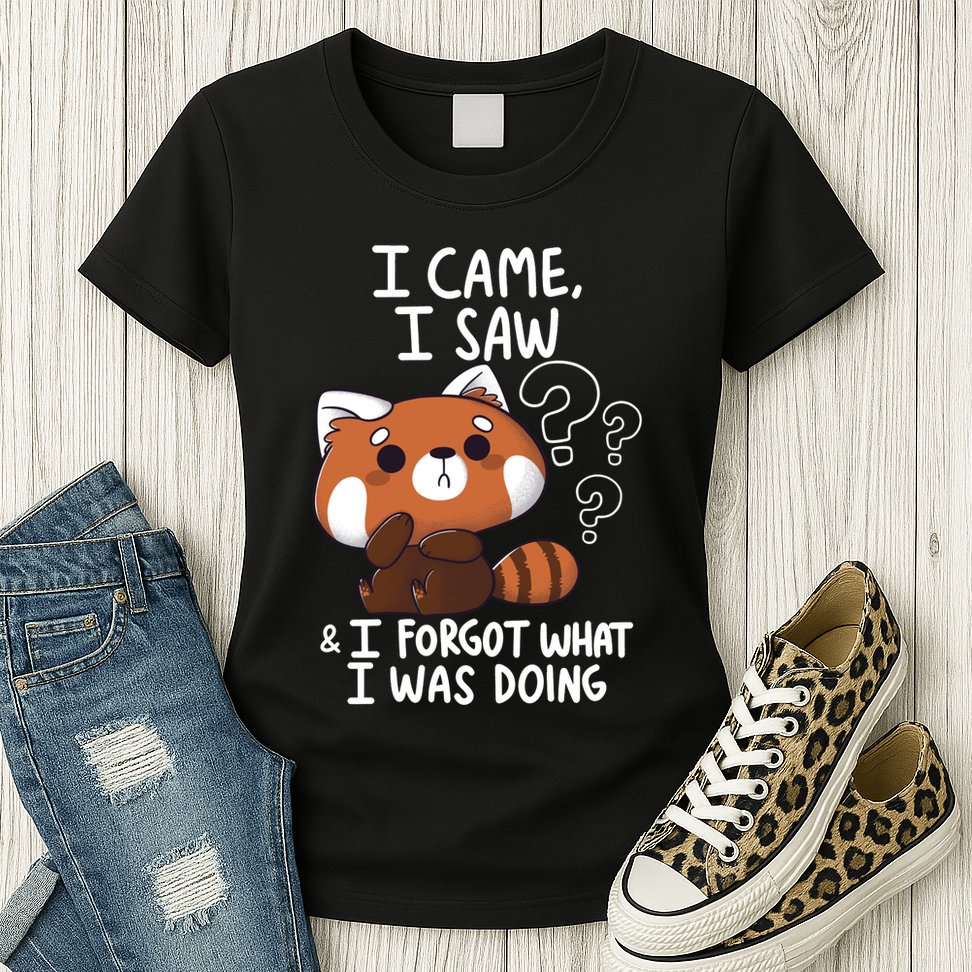 Forgetful Red Panda Womens T-Shirt