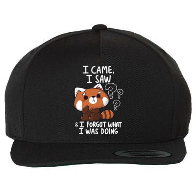 Forgetful Red Panda Wool Snapback Cap