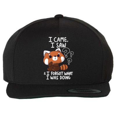 Forgetful Red Panda Wool Snapback Cap