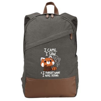Forgetful Red Panda Cotton Canvas Backpack
