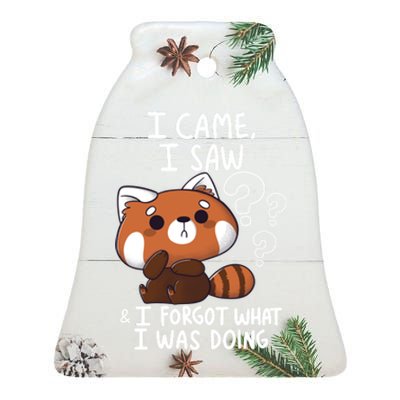 Forgetful Red Panda Ceramic Bell Ornament