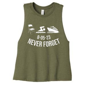 Funny River Pontoon Viral Boat Brawl Meme Alabama Boat Fight Women's Racerback Cropped Tank