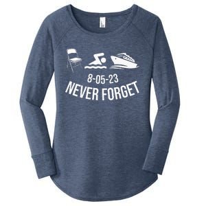 Funny River Pontoon Viral Boat Brawl Meme Alabama Boat Fight Women's Perfect Tri Tunic Long Sleeve Shirt