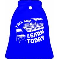 Funny River Pontoon Viral Boat Brawl Meme Alabama Boat Fight Ceramic Bell Ornament