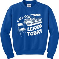 Funny River Pontoon Viral Boat Brawl Meme Alabama Boat Fight Kids Sweatshirt