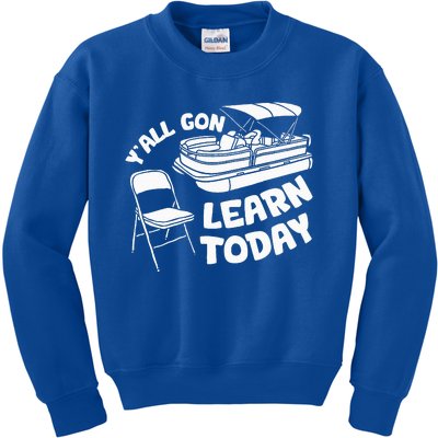 Funny River Pontoon Viral Boat Brawl Meme Alabama Boat Fight Kids Sweatshirt