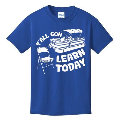 Funny River Pontoon Viral Boat Brawl Meme Alabama Boat Fight Kids T-Shirt