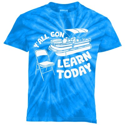 Funny River Pontoon Viral Boat Brawl Meme Alabama Boat Fight Kids Tie-Dye T-Shirt