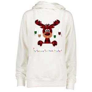 Funny Red Plaid Reindeer Pharmacy Crew Christmas Gift Great Gift Womens Funnel Neck Pullover Hood