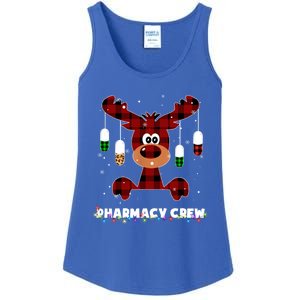 Funny Red Plaid Reindeer Pharmacy Crew Christmas Gift Great Gift Ladies Essential Tank