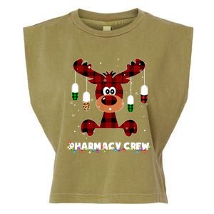 Funny Red Plaid Reindeer Pharmacy Crew Christmas Gift Great Gift Garment-Dyed Women's Muscle Tee