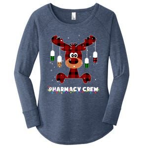 Funny Red Plaid Reindeer Pharmacy Crew Christmas Gift Great Gift Women's Perfect Tri Tunic Long Sleeve Shirt