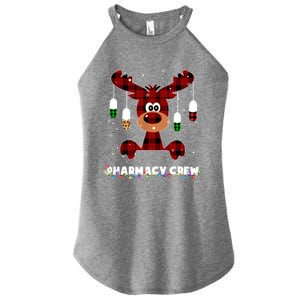 Funny Red Plaid Reindeer Pharmacy Crew Christmas Gift Great Gift Women's Perfect Tri Rocker Tank