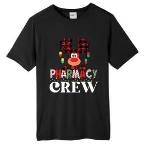 Funny Red Plaid Reindeer Pharmacy Crew Christmas Tall Fusion ChromaSoft Performance T-Shirt