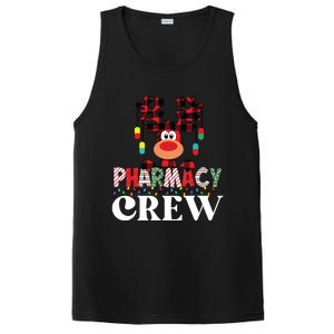 Funny Red Plaid Reindeer Pharmacy Crew Christmas PosiCharge Competitor Tank